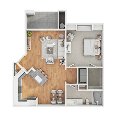 Floor Plan 1A1 695 SqFt at The Aliante by Picerne, Scottsdale, AZ